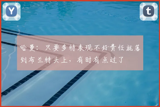 哈曼：只要多特表现不好责任就落到布兰特头上，有时有点过了